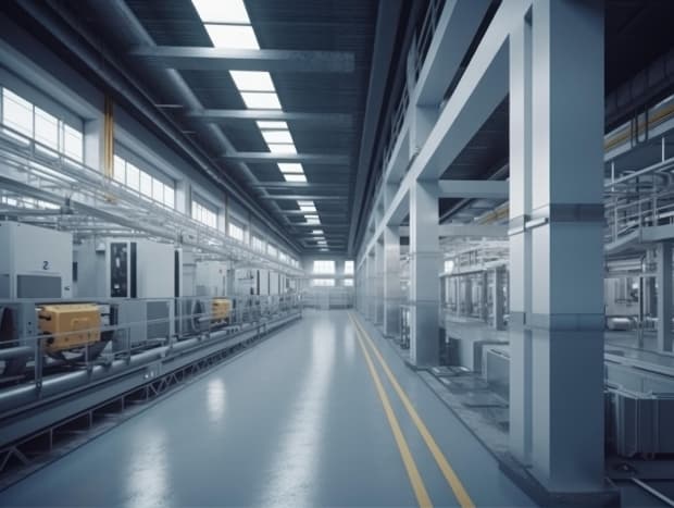 Material de acero en un almacen apilado uno sobre otro